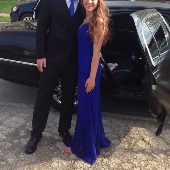 Royal Blue Faviana Prom Dress - Picture 5 of 6